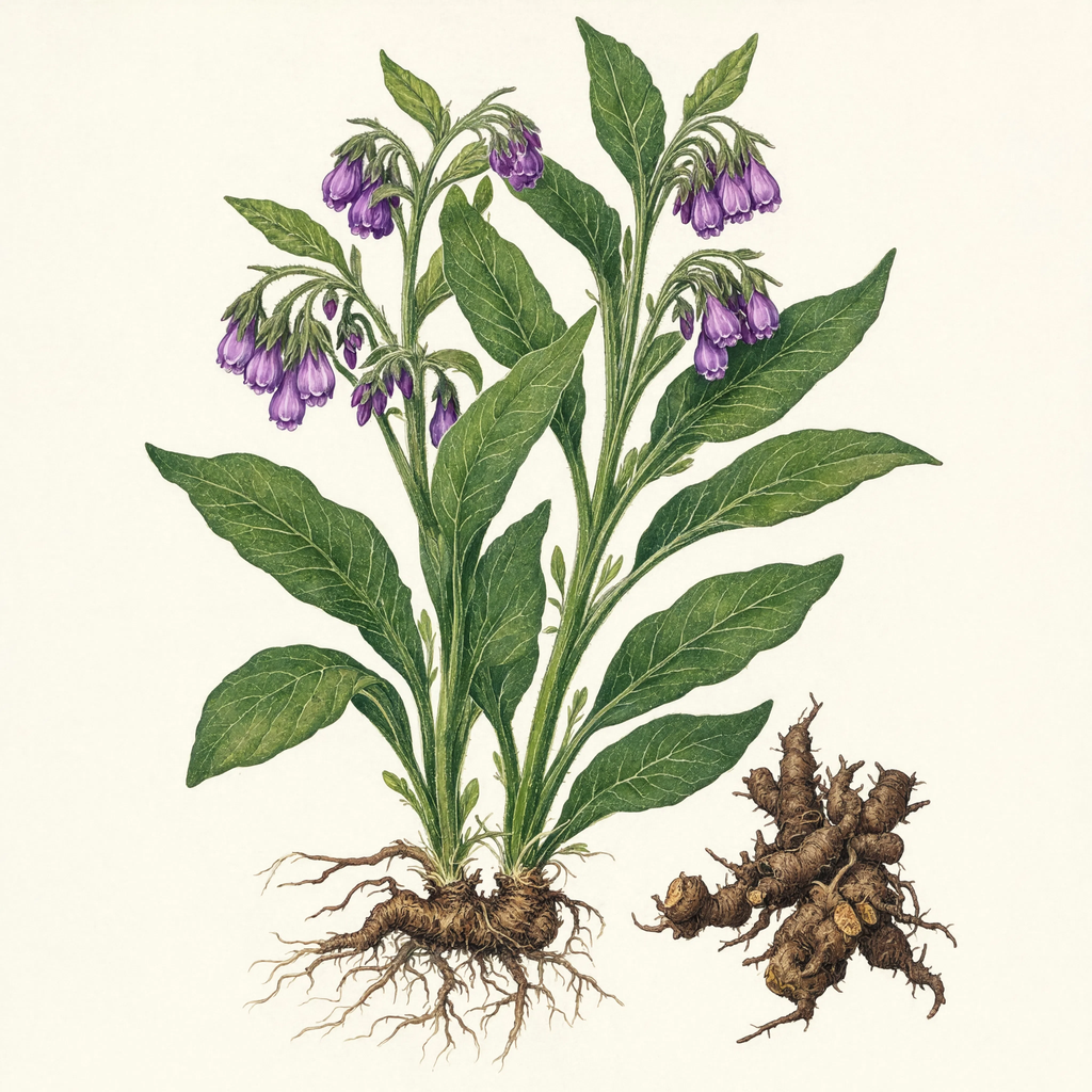 Comfrey Root botanical illustration