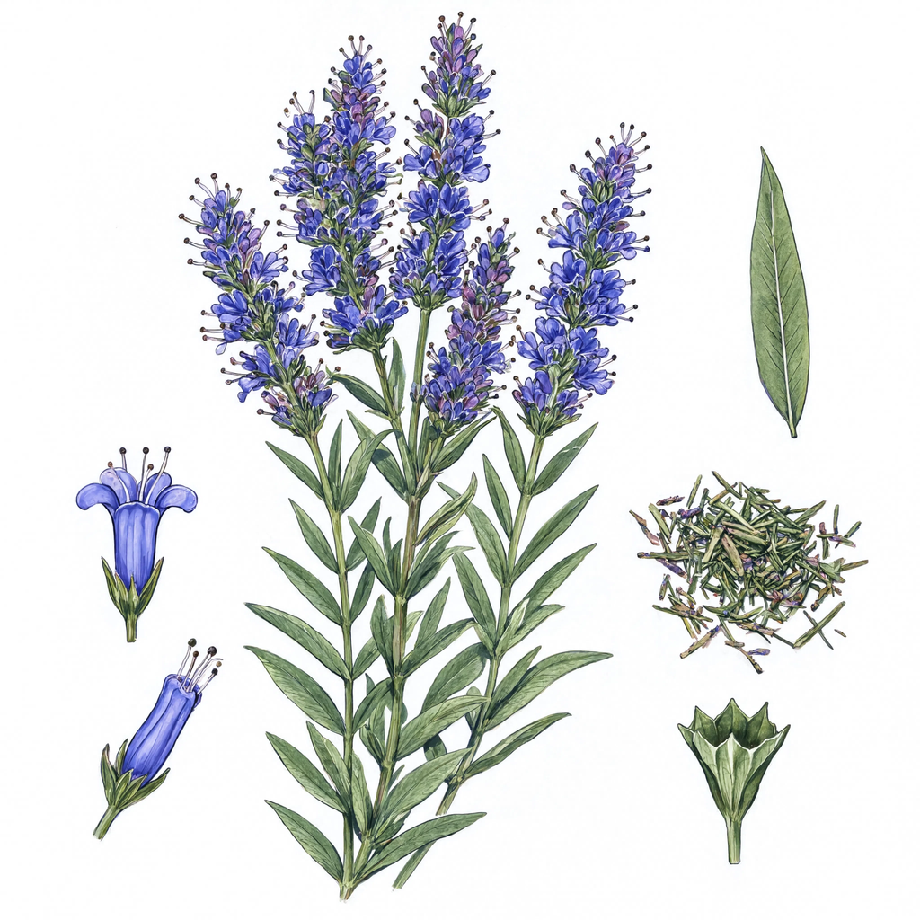 Hyssop botanical illustration