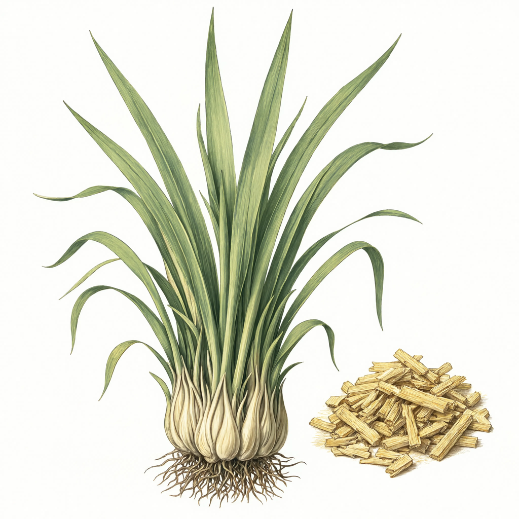 Lemongrass botanical illustration