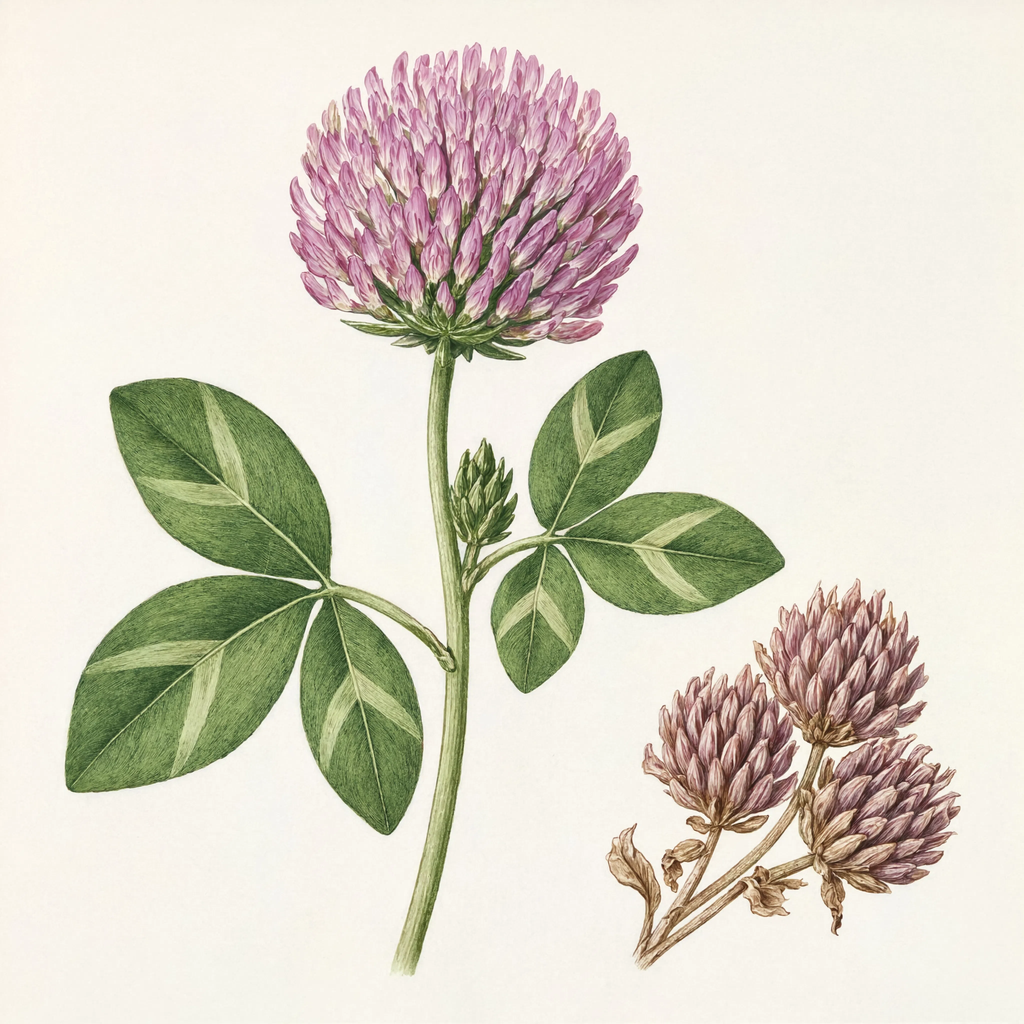 Red Clover botanical illustration