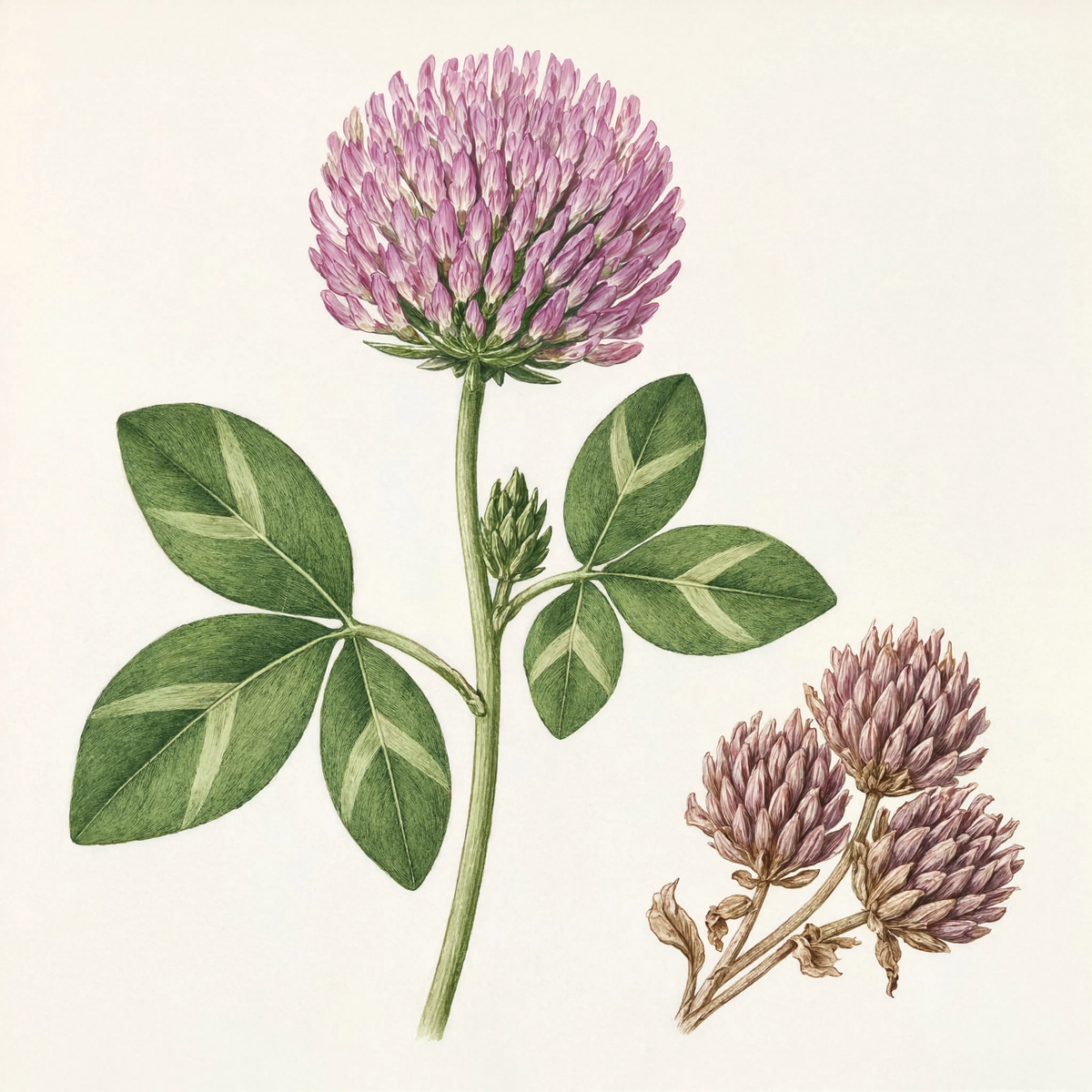 Red Clover botanical illustration