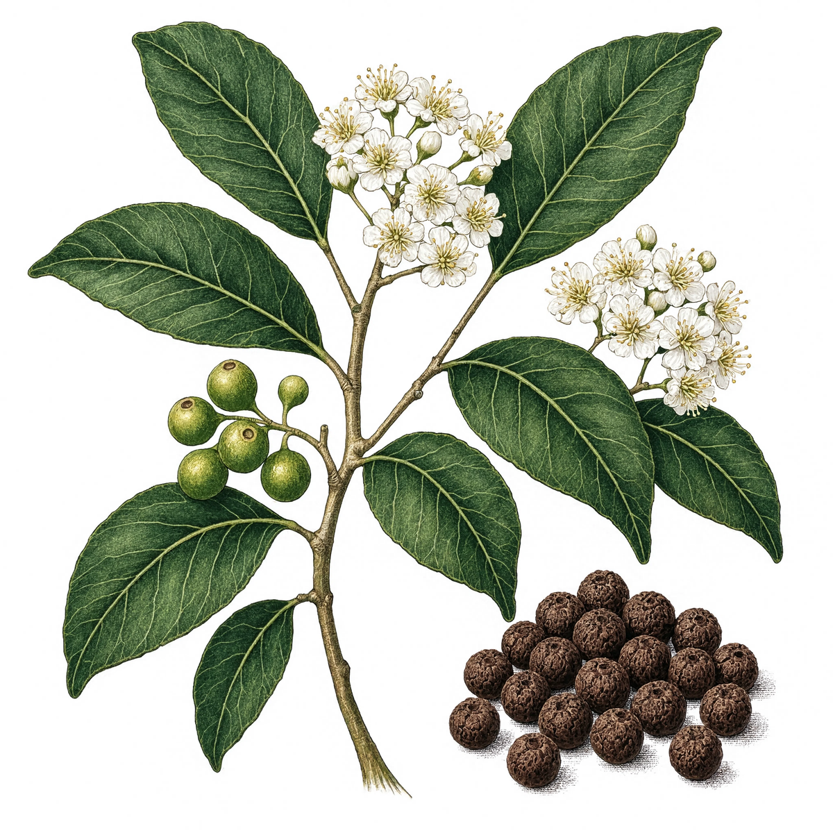 Allspice botanical illustration