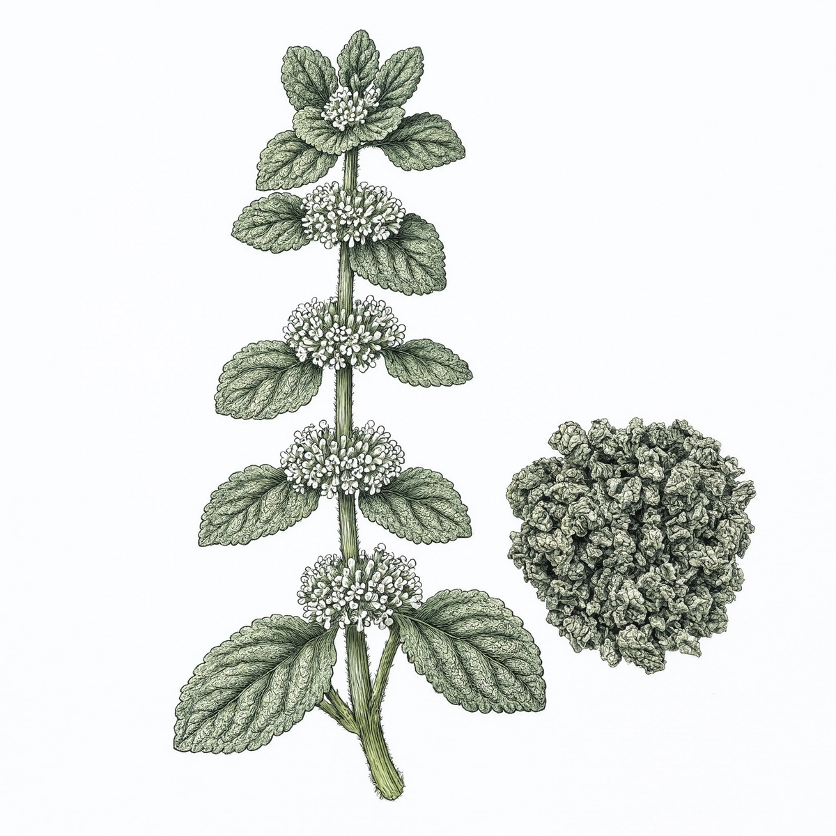 Horehound botanical illustration