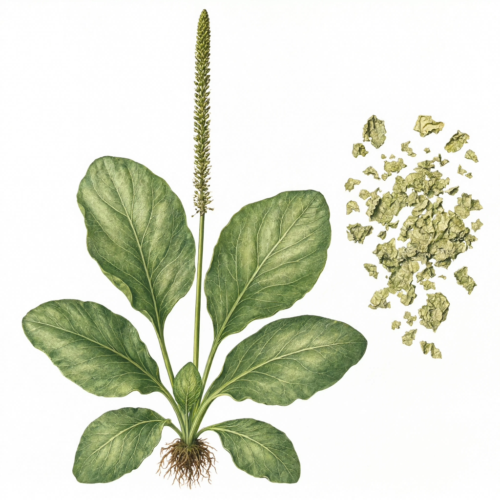 Plantain Leaf botanical illustration