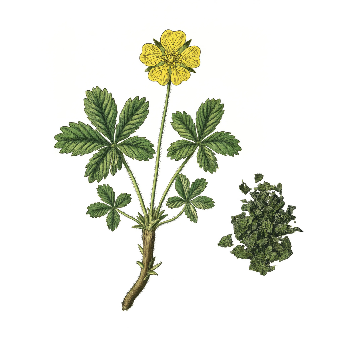 Five Finger Grass botanical illustration