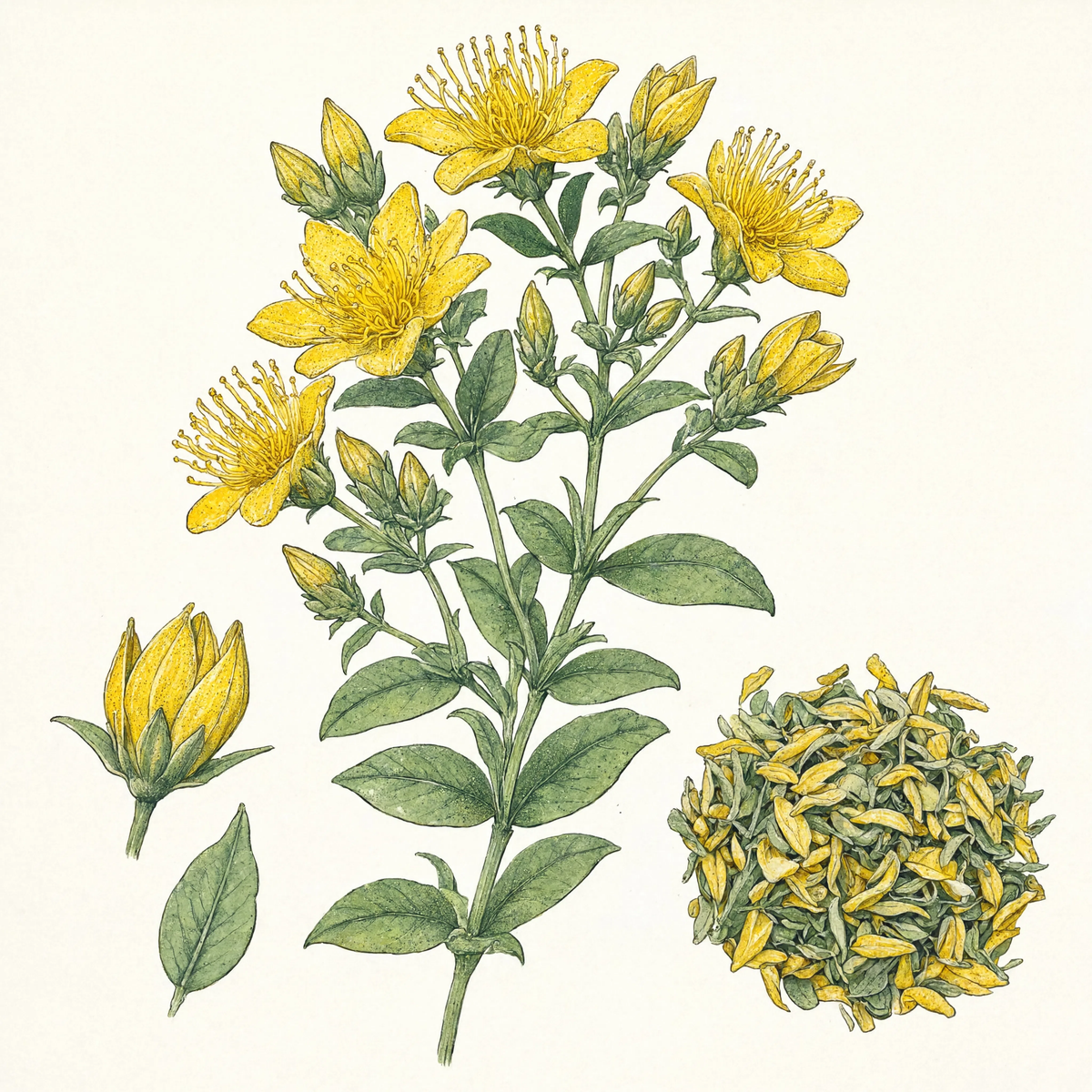 St. John's Wort botanical illustration