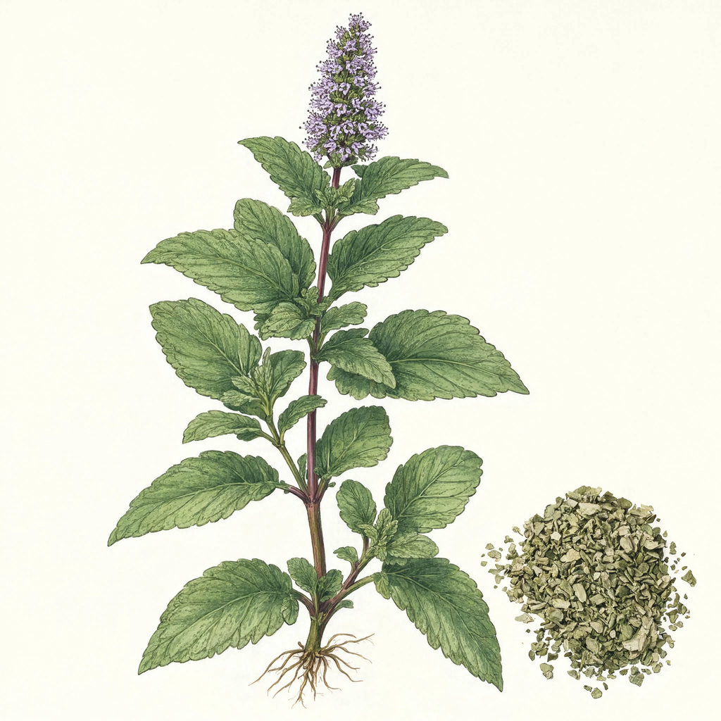 Peppermint botanical illustration