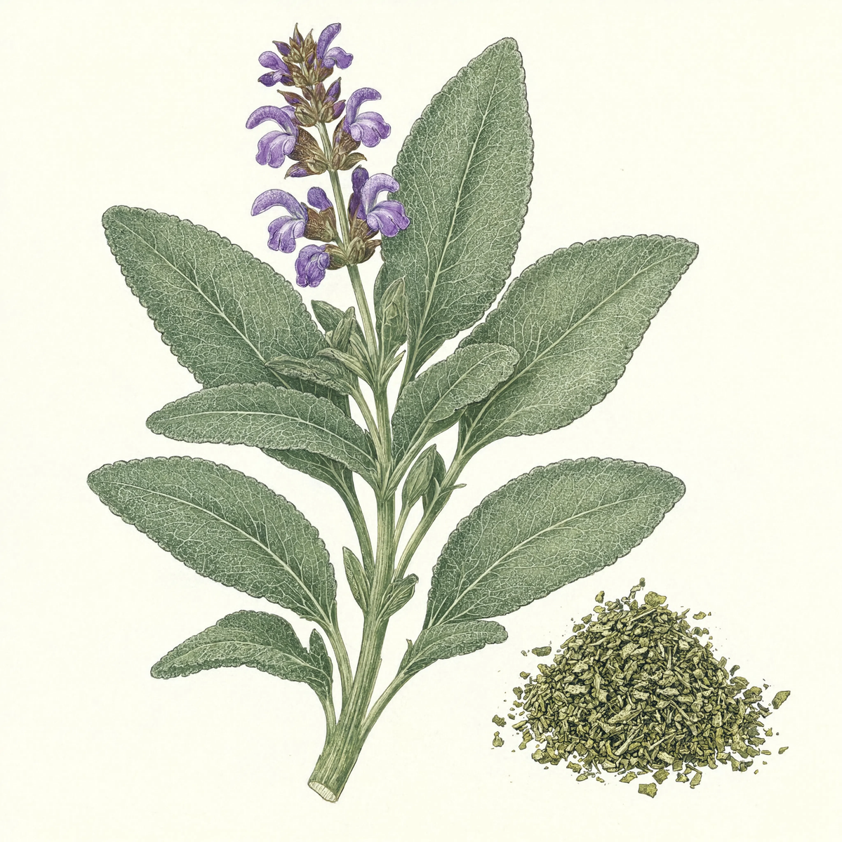 Sage botanical illustration
