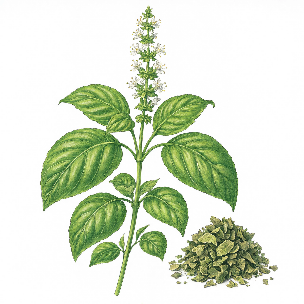 Basil botanical illustration