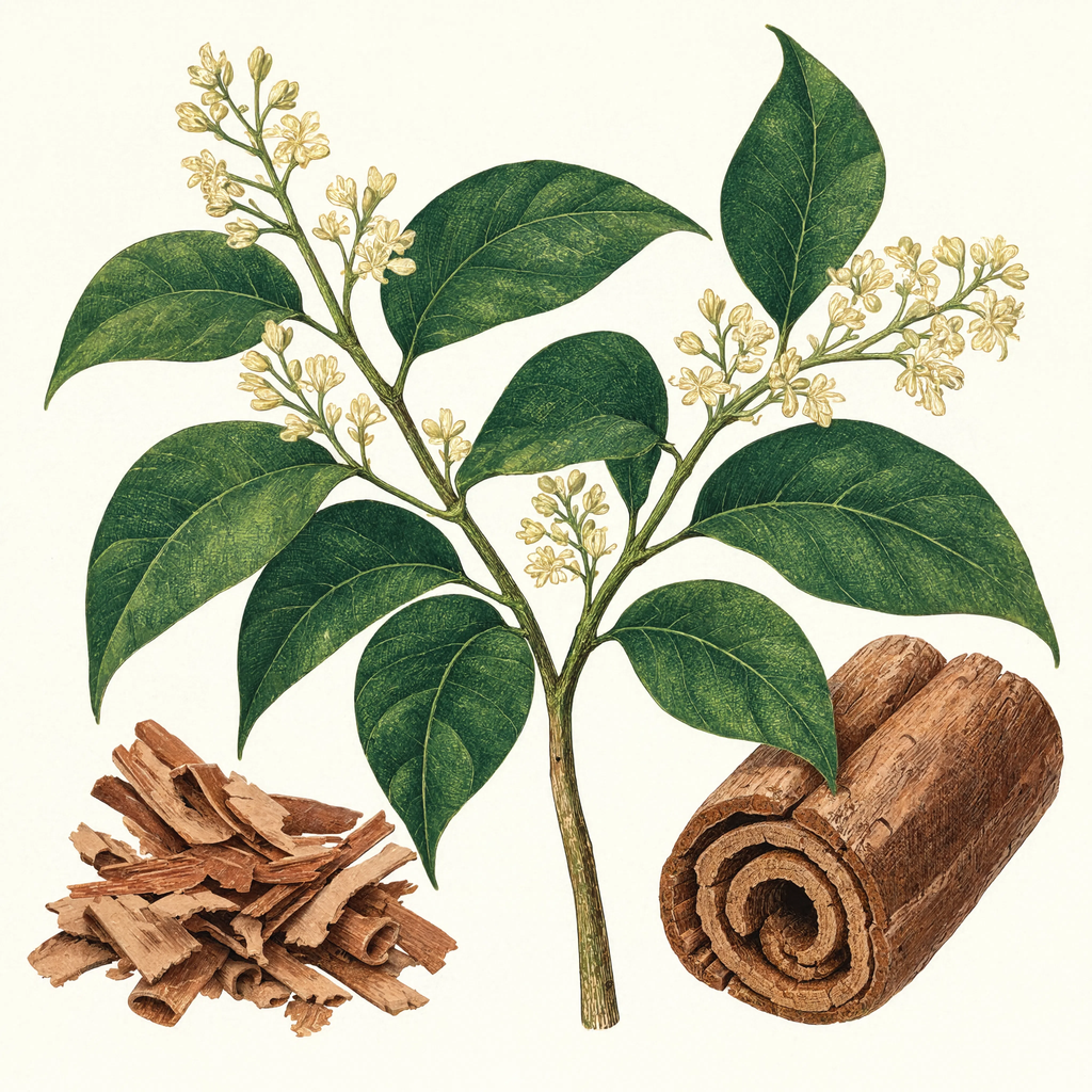 Cinnamon botanical illustration